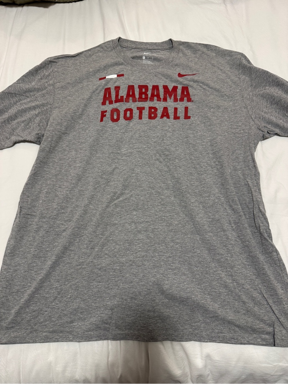 Nike Gray Alabama Football Tee with Crimson Logo